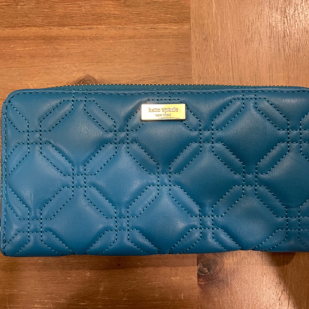 Kate Spade Teal Quilted Clutch